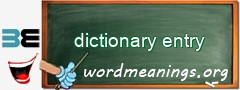 WordMeaning blackboard for dictionary entry